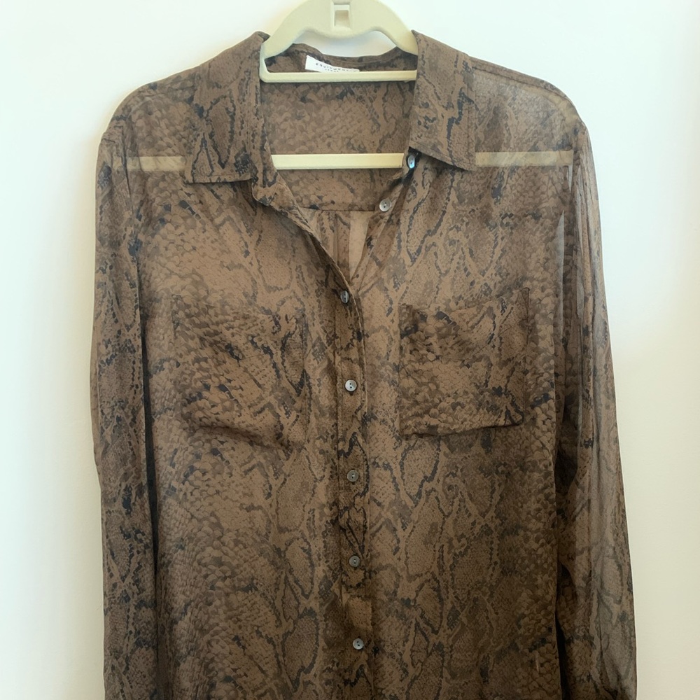 Equipment Sheer Snakeskin Blouse